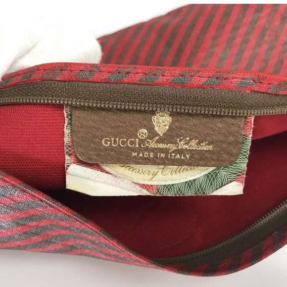 Gucci Rigate line cloth pouch W24 × H14 × 3 - Picture 7 of 11